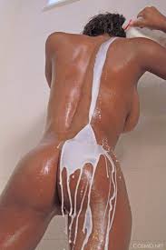 Busty Ebony Enjoys her Milk Bath