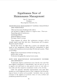 Significance Now of Maintenance Management