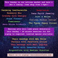 This Sunday Is Our Artisan Market From 1 5pm Here S Who S Coming Vandalayleatherworks Zenberrymix Crunchydivadesigns Hersto Healing Arts Healing Reiki