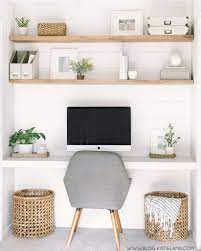 A simple and modern diy floating desk that is a simple and easy to build solution to create a home office or homeschooling space in any nook in your home. Diy Office And Floating Desk Katie Lamb