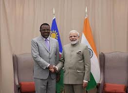 Prime Minister of #India and President of #Namibia meets on the sidelines of #UNGA in New York. #IndiaNamibia 🇮🇳🇳🇦