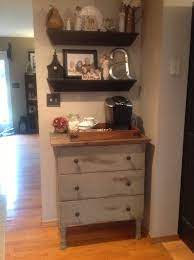 Love this cute little commode dresser as the base for a coffee station. Tarva Coffee Station Ikea Hackers Home Coffee Stations Home Decor Coffe Bar Decor