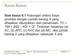 Tc = fc + vc. Bab Vi Teori Biaya Produksi Muh Yunanto Ppt Download