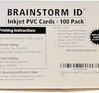 Brainstorm - Tarjetas de identificación de inyección de tinta de PVC  (paquete de 100) - 30 Mil - Tarjetas de identificación imprimibles de  inyección ...