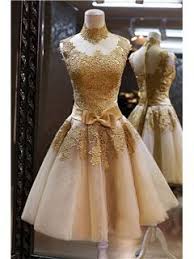 Lovely Lace Zipper Up Short A Line Cocktail Dress Golden Lace Dress Gold Prom Dresses Lace Dress