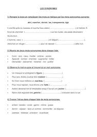 Spreadsheets that turn numbers into decisions. Les Synonymes 1 Recopie Le Texte En Professeur Phifix