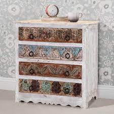 Beautiful clothing needs beautiful storage, and at anthropologie, our assorted collection of unique dressers accomplishes just that. Ohio Hand Carved Solid Wood White Bedroom Dresser With 4 Drawers