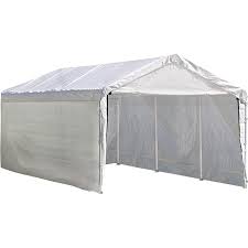 Shelterlogic Max Ap Canopy 3 In 1 10 X 20 1 3 8 4 Rib Frame White Cover Enclosure And Extension Kits Walmart Com Car Canopy Steel Canopy White Canopy