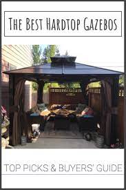 Constructed using a black steel frame, this is a durable gazebo that will withstand any weather elements outside. Our Review Of The Best 7 Hardtop Gazebos Of 2021