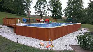 If you plan to use it for exercise, like swimming laps, or for recreational water sports, like volleyball, oval or rectangular are the best candidates. Deck Able Pool Stands Modern Pool Detroit By Aqua Star On Ground Pools Houzz