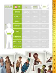 Size Guide Rubies Uk Costume Design Manufacture Uk