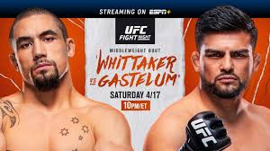 Search more hd transparent ufc logo image on kindpng. Ufc Fight Night Whittaker Vs Gastelum April 17 On Espn Espn Deportes And Espn Espn Press Room U S