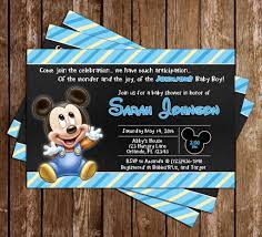 Novel Concept Designs Mickey Mouse Baby Boy Baby Shower Invitation