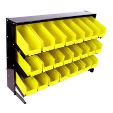 Black And Yellow Storage Bins Lowes Trademark Global 24 Bin Parts Storage Rack 75 24bin Storage Bin Racks Storage Rack Small Parts Storage