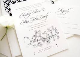 Boston Skyline Hand Drawn Wedding Invitation Boston Wedding Boston Harbor Sold In Sets Of 10 Invitations Rsvp Cards Envelopes Wedding Invitation Packages Wedding Invitations Invitations