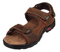 Men S Sport Sandals Leather Water Sandal Outdoor Shoes Brown Color C412hzheiy1 Best Walking Sandals Walking Sandals Leather Sandals