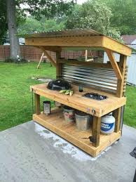 Grilling table made from 1 by 4 and 1 by 6 cedar boards. 17 Best Diy Bbq Island Ideas Cinder Blocks Wood Cement More Theonlinegrill Com