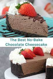 Easy No Bake Chocolate Cheesecake Recipe Recipe No Bake Chocolate Cheesecake Chocolate Cheesecake Mini Cheesecake Recipes