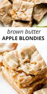 Soft Buttery And Chewy Apple Blondies Made With Brown Butter Sauteed Cinnamon Apples And Delicious Brown Sugar Top W Desserts Apple Blondies Apple Recipes