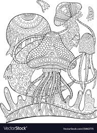Lion head with incredible patterns. Adult Coloring Pages Jellyfish Coloring And Drawing