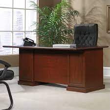 This itemsauder heritage hill executive desk, classic cherry finish. Sauder Heritage Hill Engineered Wood Large Executive Desk In Classic Cherry 109843