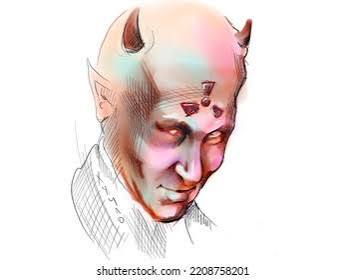 悪魔としてのプーチンのスケッチ」のイラスト素材 2208758201 | Shutterstock