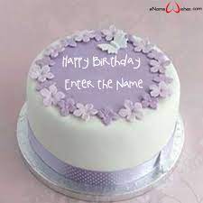Check spelling or type a new query. Purple Flowers Birthday Name Wish Cake For Sister Enamewishes