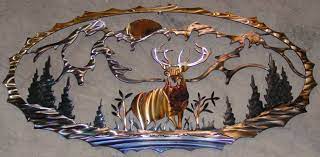 Hartcrafters Custom Metal Art 3016 Elk Oval Custom Metal Art Custom Metal Metal Art