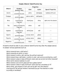 Access to all gizmo lesson materials, including answer keys. Mineral Id