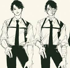 Hi! Currently trying to cosplay young Kishibe and I can't find any  harnesses/suspenders that look like the ones he's wearing, any help would  be appreciated! : r/ChainsawMan