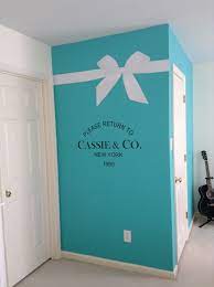 Decorate your house walls or any other space with this decorative tiffany wall decals, stcikers. My Daughter Cassie S New Tiffany Inspired Room Wall Decals Tiffany Blue Rooms Tiffany Blue Bedroom Blue Bedroom Decor
