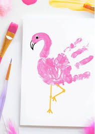 1001 Ideen Und Anleitungen Zum Thema Basteln Mit Kindern Flamingo Zeichnung Bilder Selbst Gestalten Handabdruck Bilder