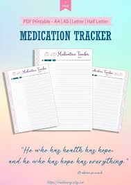 Medication Tracker Printable Template Medication Schedule Tracker Medication Chart Log Filofax Medication Reminder Hourly Planner Insert