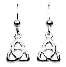 Heritage Women S Sterling Silver Celtic Trinity Drops Earrings Drop Earrings Designer Silver Jewellery Celtic Earrings