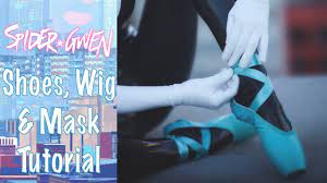 Spidergwen Mask, Shoes, Wig Tutorial - YouTube