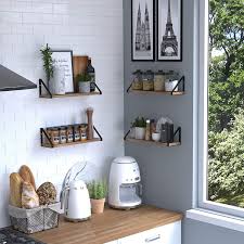 Check spelling or type a new query. Buy Wallniture Ponza Floating Shelves Wall Mounted Set Of 4 Storage Shelves For Kitchen And Pantry Natural Burned Rustic Wood Wall Decor With Metal Floating Shelf Bracket Online In Hong Kong B084cxqrh7