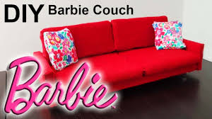 Barbie Couch Diy How To Make Barbie Doll Sofa كيف نصنع كنبة باربي أريكة و أثاث بيت باربي Youtube