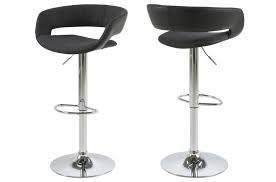 Le tabouret de bar est l'accessoire indispensable de votre bar. Lot De 2 Tabourets Design En Tissu Anthracite Et Simili Cuir Noir Greco Mobilier Prive