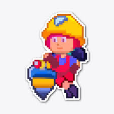 Gale, nani, sprout, leon, spike and other brawler in png. Jacky Sticker Jacky Brawl Stars Merch In Pixel Art From Widely Popular Mobile Game Brawlstars Great