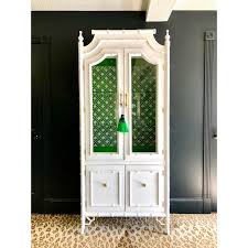 1970s Vintage Thomasville Faux Bamboo China Cabinet Chairish Faux Bamboo Furniture Makeover China Cabinet