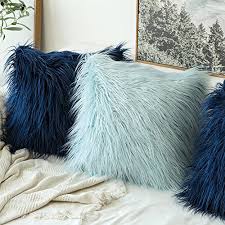 Reed striped lumbar pillow covers. Miulee Decorative New Luxury Series Style Faux Fur Throw Pillow Case Cushion Cover For Sofa Bedroom Car 16 X 16 Inch Light Blue Pricepulse