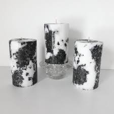 Black And White Decorative Pillar Candle For Home Decor Gift Etsy In 2020 Pillar Candles Black Pillar Candles White Pillar Candles