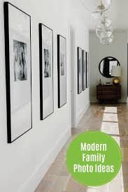 Black And White Family Photo Gallery Wall Mix Up Your Traditional Gallery Wall Decor With These Modern Family Photo Ideas A Neutral Black Black Wall Decor Gallery Wall Ideas Stairs Gallery Wall Decor