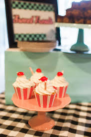 Five malt / shake table toppers, 4.25 wide x 8 tall; 1950s Retro Sock Hop Party Ideas The Sits Girls