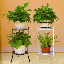 Constructed of metal that has been treated with a. 2 Tier Metal Plant Stand Garden Patio Flower Pot Rack Modern Black Indoor Outdoor Walmart Com Walmart Com