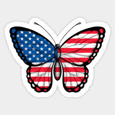 Download American Flag Butterfly United States Sticker Teepublic