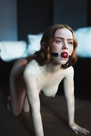 Rule 34 - All Fours Ball Gag Blue Eyes Bondage Bondage Gear Celebrity  Gagged Highres Notill Real Person Realistic Red Hair Sadie Sink Solo Female  Submissive | 6894953