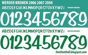 Werder bremen geht als favorit in die partie gegen drittligist osnabrück, muss aber auf torjäger sargent (l) verzichten, der nach england wechselte. Font Football Font Vector Werder Bremen 2006 2007 2008 Kit