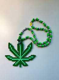 Weed Leaf Perler Necklace - Etsy