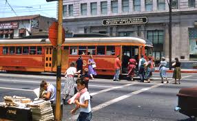 pacific electric red car on final day of service brand boulevard at broadway glendale june 1955 red car glendale los angeles brand boulevard at broadway glendale